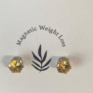 Topaz Yellow Crystal Magnet Earrings